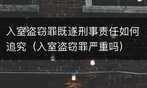 入室盗窃罪既遂刑事责任如何追究（入室盗窃罪严重吗）