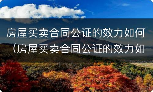 房屋买卖合同公证的效力如何（房屋买卖合同公证的效力如何认定）
