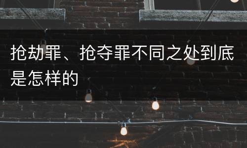 抢劫罪、抢夺罪不同之处到底是怎样的
