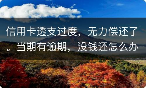 信用卡透支过度，无力偿还了。当期有逾期，没钱还怎么办才不会被银行起诉