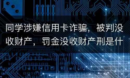 同学涉嫌信用卡诈骗，被判没收财产，罚金没收财产刑是什么