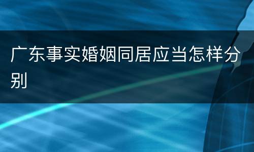 广东事实婚姻同居应当怎样分别