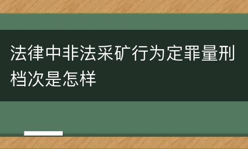 法律中非法采矿行为定罪量刑档次是怎样