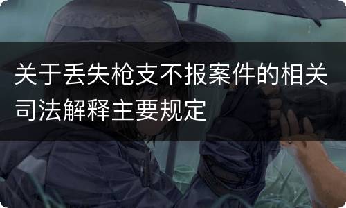 关于丢失枪支不报案件的相关司法解释主要规定