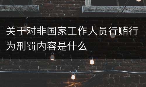 关于对非国家工作人员行贿行为刑罚内容是什么