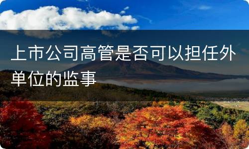 上市公司高管是否可以担任外单位的监事