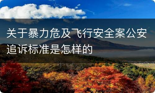 关于暴力危及飞行安全案公安追诉标准是怎样的
