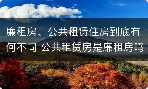 廉租房、公共租赁住房到底有何不同 公共租赁房是廉租房吗