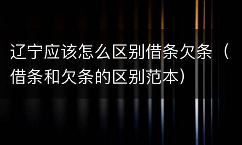 辽宁应该怎么区别借条欠条（借条和欠条的区别范本）