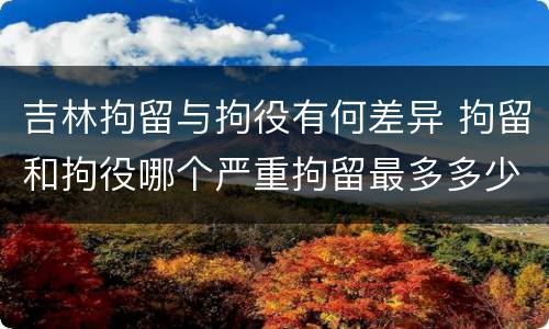 吉林拘留与拘役有何差异 拘留和拘役哪个严重拘留最多多少天