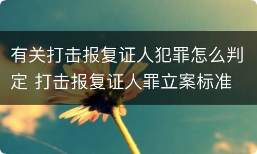 有关打击报复证人犯罪怎么判定 打击报复证人罪立案标准