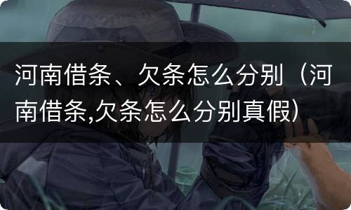 河南借条、欠条怎么分别（河南借条,欠条怎么分别真假）