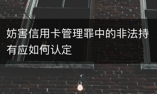 妨害信用卡管理罪中的非法持有应如何认定