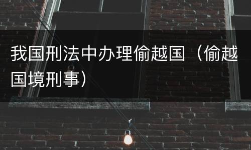 我国刑法中办理偷越国（偷越国境刑事）