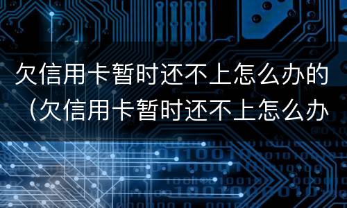 欠信用卡暂时还不上怎么办的（欠信用卡暂时还不上怎么办的呢）