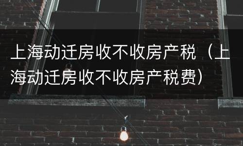 上海动迁房收不收房产税（上海动迁房收不收房产税费）