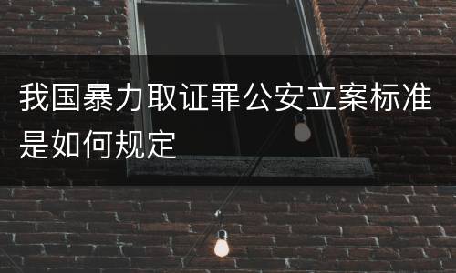 我国暴力取证罪公安立案标准是如何规定