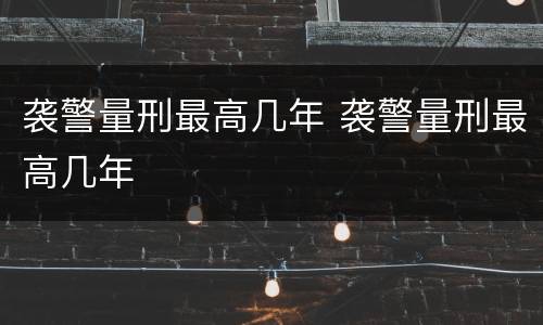 袭警量刑最高几年 袭警量刑最高几年