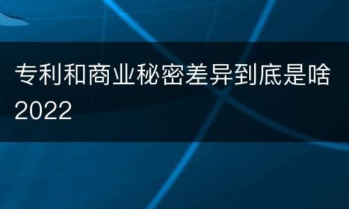 专利和商业秘密差异到底是啥2022