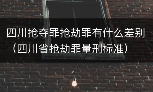 四川抢夺罪抢劫罪有什么差别（四川省抢劫罪量刑标准）