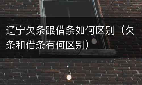 辽宁欠条跟借条如何区别（欠条和借条有何区别）