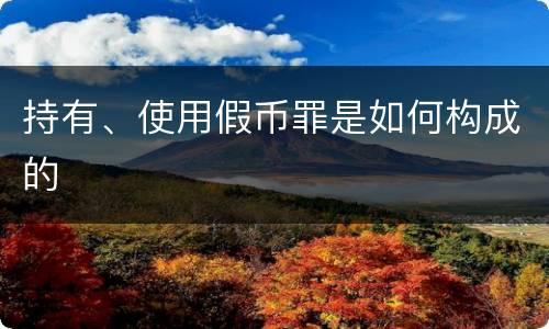 持有、使用假币罪是如何构成的