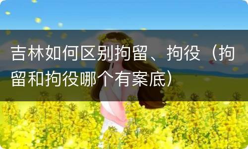 吉林如何区别拘留、拘役（拘留和拘役哪个有案底）