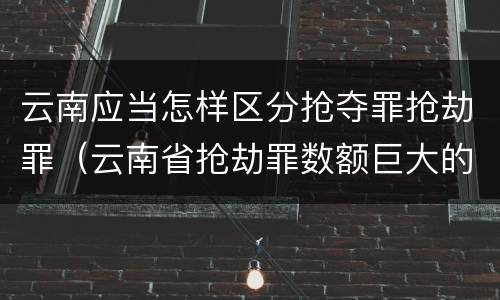 云南应当怎样区分抢夺罪抢劫罪（云南省抢劫罪数额巨大的标准）
