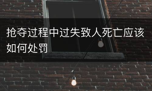 抢夺过程中过失致人死亡应该如何处罚
