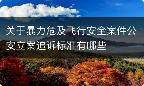 关于暴力危及飞行安全案件公安立案追诉标准有哪些