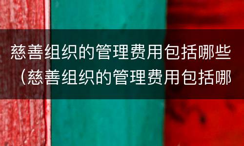 慈善组织的管理费用包括哪些（慈善组织的管理费用包括哪些内容）