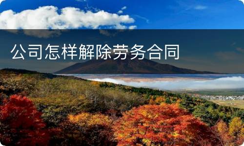 公司怎样解除劳务合同