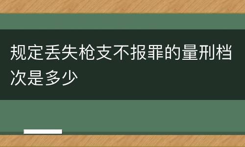 规定丢失枪支不报罪的量刑档次是多少