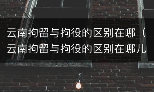 云南拘留与拘役的区别在哪（云南拘留与拘役的区别在哪儿）