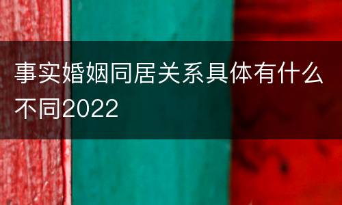 事实婚姻同居关系具体有什么不同2022
