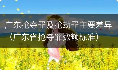 广东抢夺罪及抢劫罪主要差异（广东省抢夺罪数额标准）