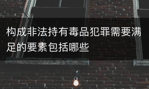 构成非法持有毒品犯罪需要满足的要素包括哪些