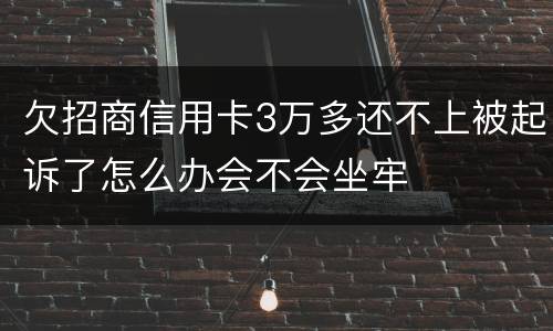 欠招商信用卡3万多还不上被起诉了怎么办会不会坐牢