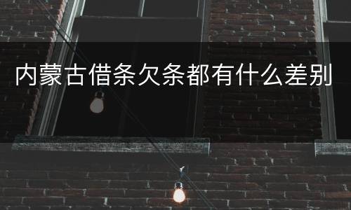 内蒙古借条欠条都有什么差别