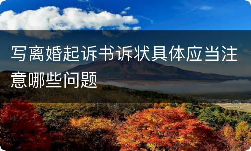 写离婚起诉书诉状具体应当注意哪些问题