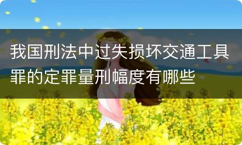 我国刑法中过失损坏交通工具罪的定罪量刑幅度有哪些