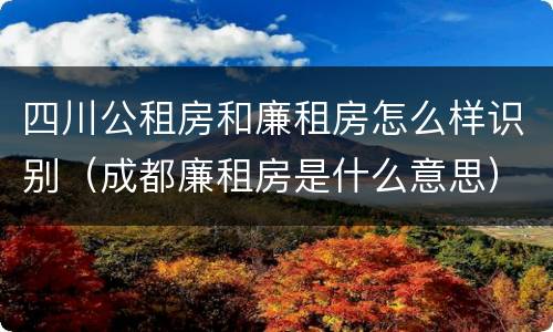 四川公租房和廉租房怎么样识别（成都廉租房是什么意思）
