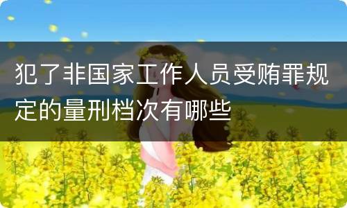 犯了非国家工作人员受贿罪规定的量刑档次有哪些