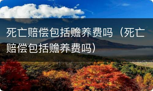 死亡赔偿包括赡养费吗（死亡赔偿包括赡养费吗）