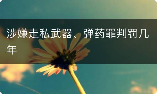 涉嫌走私武器、弹药罪判罚几年