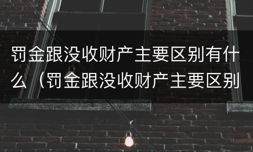罚金跟没收财产主要区别有什么（罚金跟没收财产主要区别有什么关系）