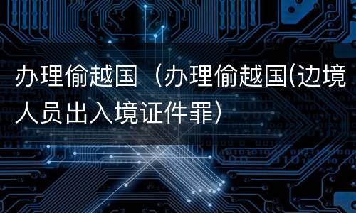 办理偷越国（办理偷越国(边境人员出入境证件罪）
