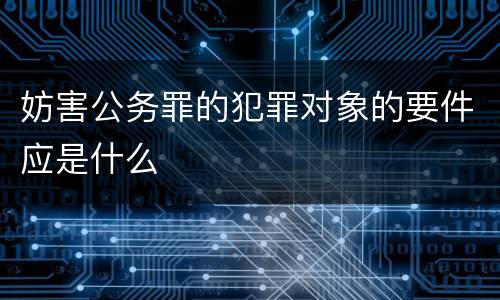 妨害公务罪的犯罪对象的要件应是什么
