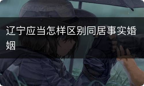 辽宁应当怎样区别同居事实婚姻