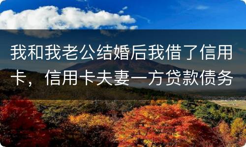 我和我老公结婚后我借了信用卡，信用卡夫妻一方贷款债务吗